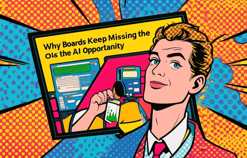 Visual representation of AI in the Boardroom