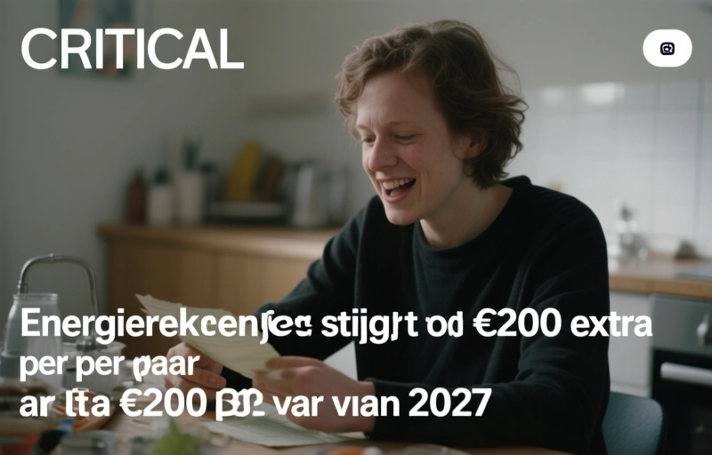 Energierekening stijgt tot €200 extra per jaar vanaf 2027