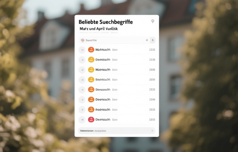 Visuelle Darstellung von Beliebte Suchbegriffe MÀrz und April veröffentlicht