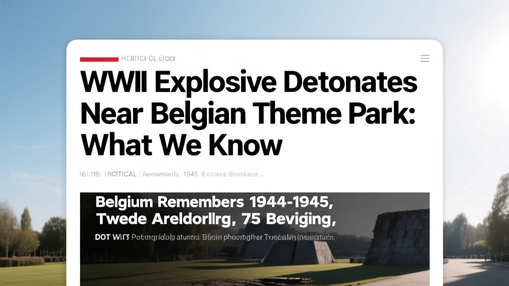 WWII Explosive Detonates Near Belgian Theme Park: What We Know