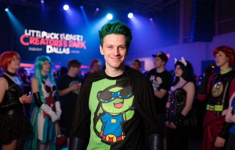 Visuelle Darstellung von Little Puck als Ehrengast bei Creators After Dark in Dallas