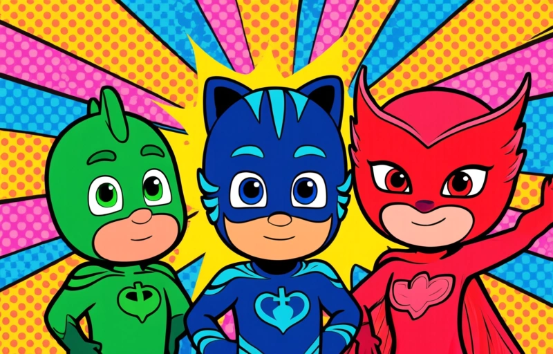 Visuele weergave van PJ Masks Superhelden