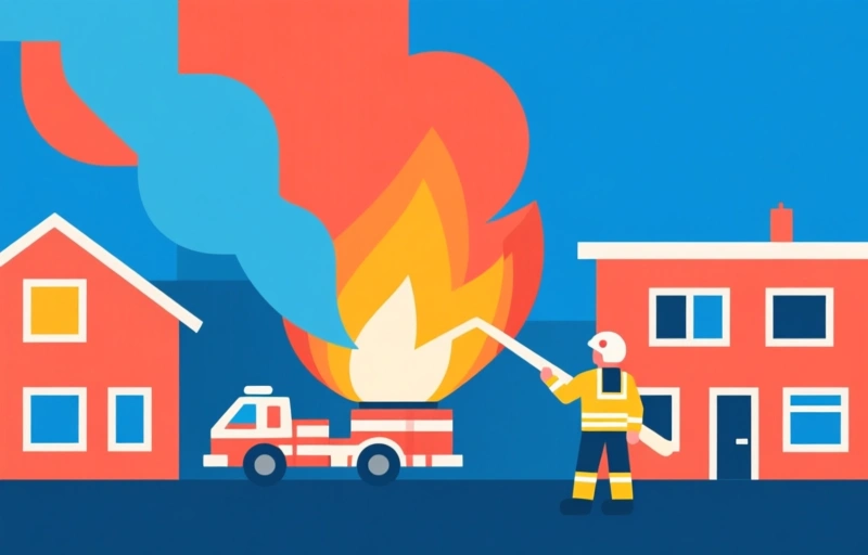 Brandweer bestrijdt grote brand in Newberry wijk