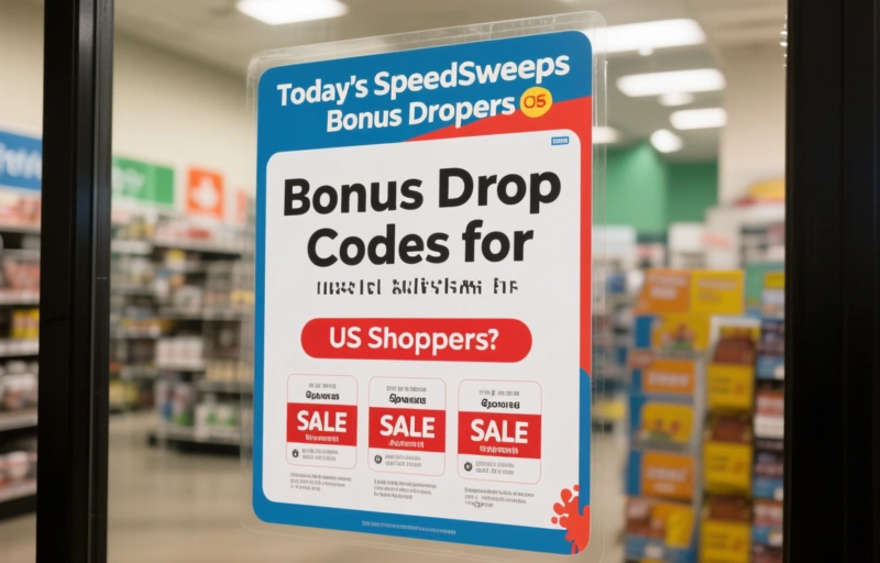 Visual representation of Today's SpeedSweeps Bonus Drop Codes for US Shoppers