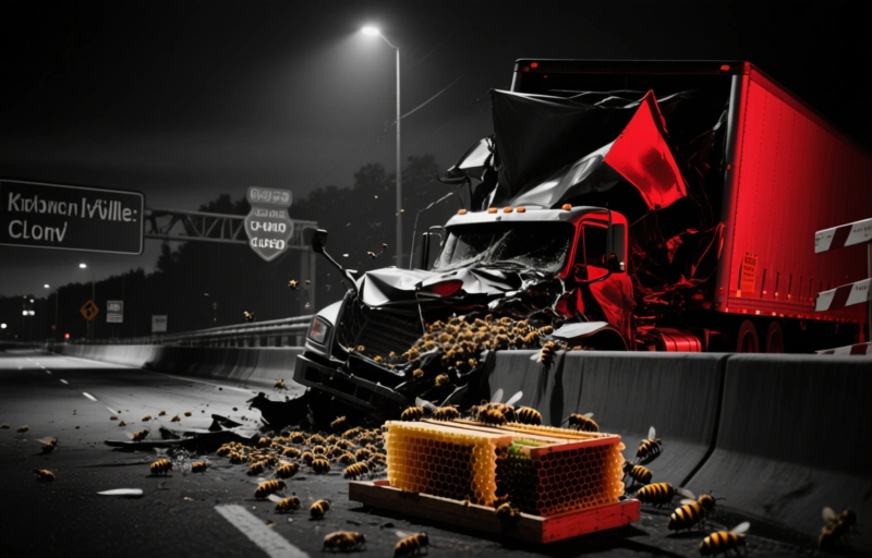 Bee Truck Crash in Knoxville: I-40 Ramp Closed