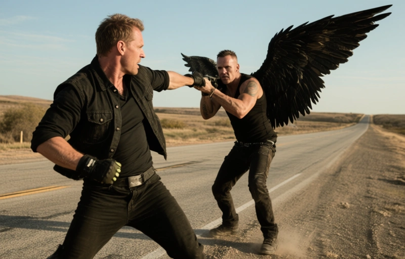 Visuelle Darstellung von Dreiste Klempner-Action mit Max Angel auf Raw Road Nation