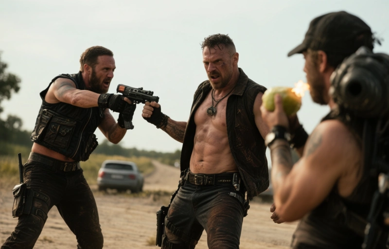 Visuelle Darstellung von Dreiste Klempner-Action mit Max Angel auf Raw Road Nation
