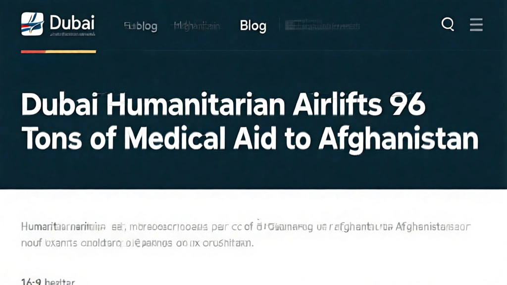 Dubai Humanitarian Airlifts 96 Tons of Medical Aid to Afghanistan