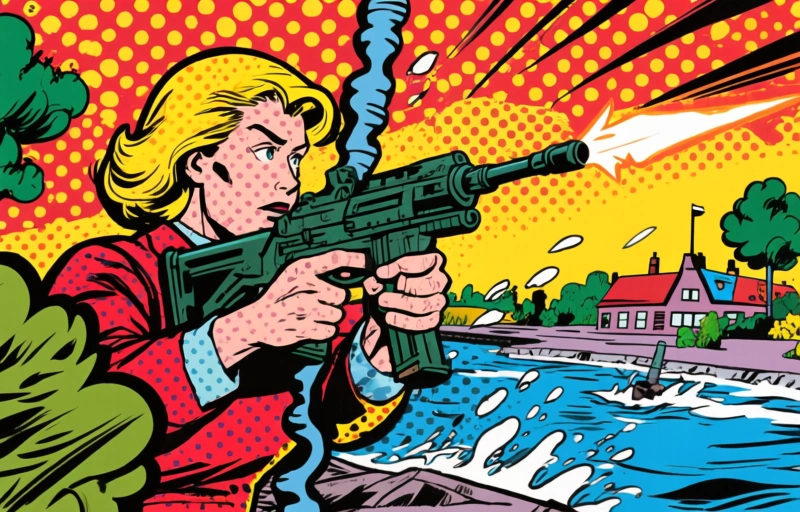 Visuele weergave van Hoofdkwartier Koeweitse oliegigant in vlammen na Iraanse drone-aanval