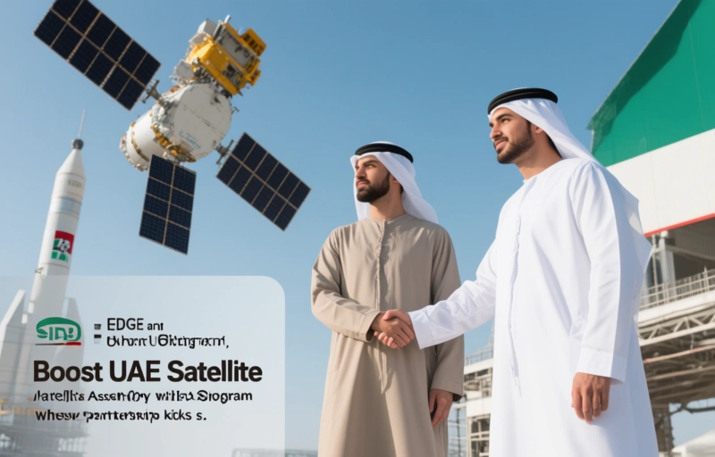Visual representation of EDGE and Orbitworks Boost UAE Satellite Assembly with Sirb Program