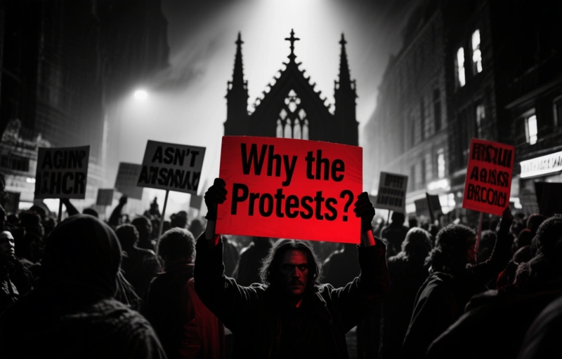 Visual representation of Skye Locals Protest Cavill and Crowe Highlander Film