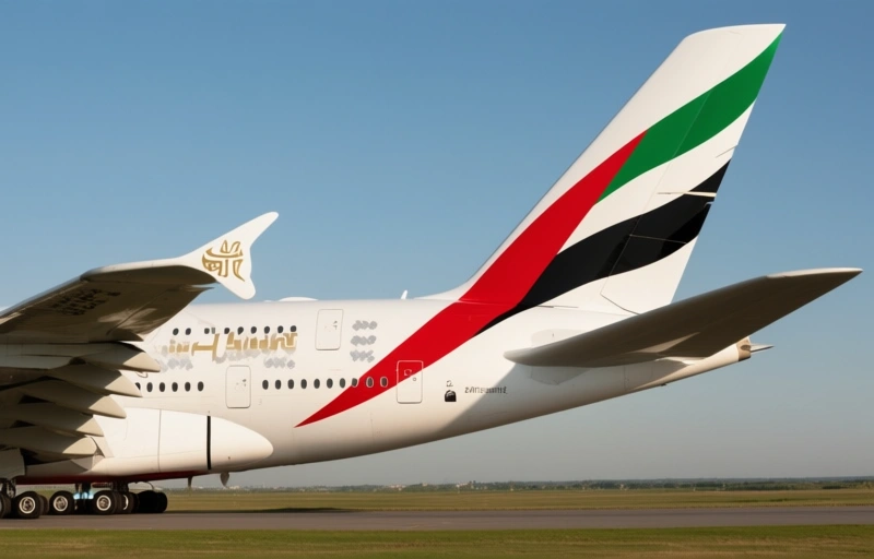 Visual representation of Emirates A380 Shows Off Its Arsenal Kit