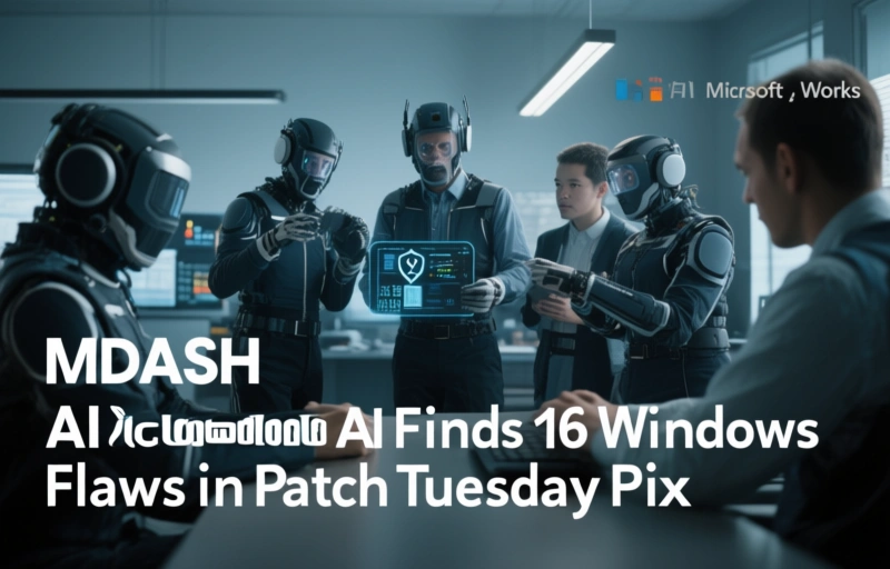 Visual representation of Microsoft AI Finds 16 Windows Flaws in Patch Tuesday Fix